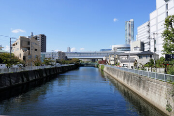 Fototapeta na wymiar 東京の河川と街並み