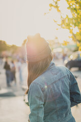 person walking in the park