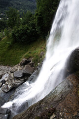 Steinsdalfossen Waterfall is a huge tourist attraction in Norway thanks to the fact that you can walk underneath it.