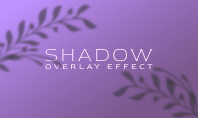 Shadow Overlay Effect Isolated on Purple Background Vector Illustration. Mock Up Transparent leaf shadow overlay effect and soft light lightning. Plant, Foliage and Leaves