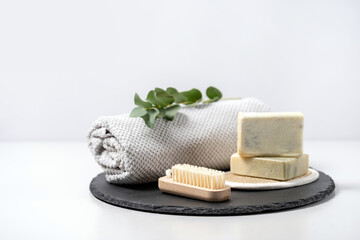 Reusable and natural organic products on background