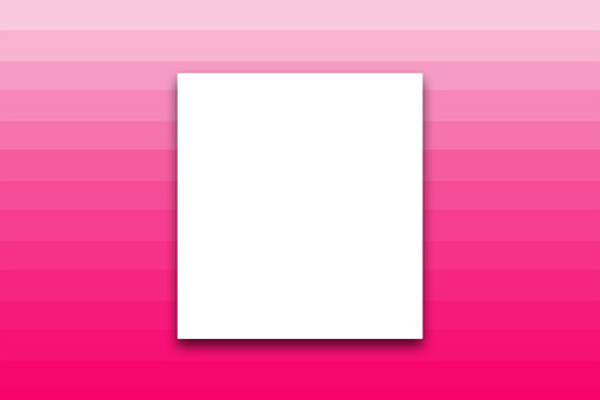 piece of white paper on a pink gradient background