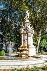 Fototapeta na wymiar The fountain of Apollo in Prado Boulevard of Madrid