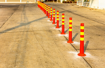 Orange traffic cone in white background