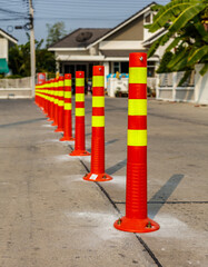 line of traffic cone in Street.