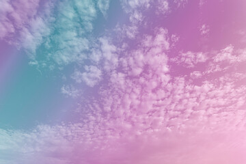 Pink sky background with clouds beautiful in sunset