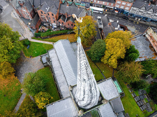 The crooked spire of the Church of St Mary and All Saints in Chesterfield
