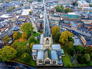 The crooked spire of the Church of St Mary and All Saints in Chesterfield