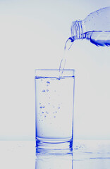 blank glass in a white background