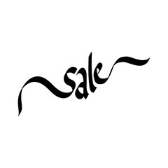 Sale Sign in hand lettering or calligraphy style.