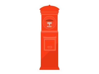 レトロな郵便ポストのイラスト