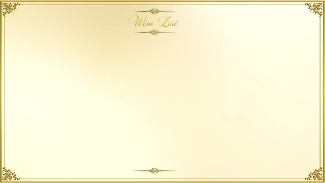 Video menu with golden letters
