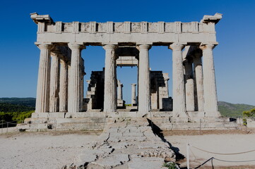 Temple of the goddess Aphaia in Aegina, Aegina Island, Saronic Gulf.