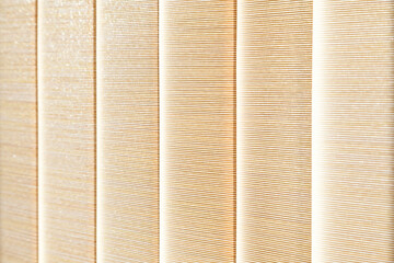 Closeup of closed sun blinds with selective focus
