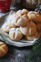  Homemade tangerine cookies, powdered sugar dressing