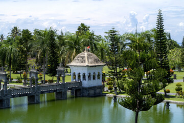 Balinese temple on the water, Bali, Indonesia.