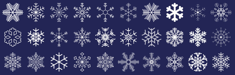 collection of different christmas snow flakes