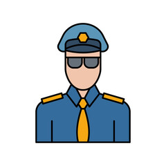 pilot, airport, jobs line colored icon. elements of airport, travel illustration icons. signs, symbols can be used for web, logo, mobile app, UI, UX