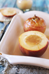Baked apples with salted caramel