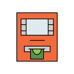 atm, withdrawal, cash line colored icon. elements of airport, travel illustration icons. signs, symbols can be used for web, logo, mobile app, UI, UX