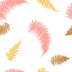 Seamless tropical pattern with fern leaves