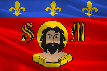 Flag of Limoges in Haute-Vienne of Nouvelle-Aquitaine is the largest administrative region in France
