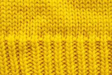 Yellow knitting wool texture background