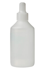 white plastic medicine vial isolated on white background