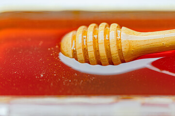 Fresh natural honey, without additives, ready to eat