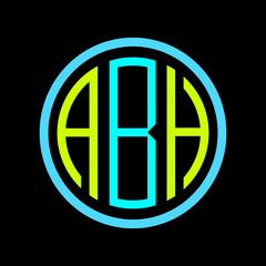 ABH letter logo at black background /ABH minimalist/ABH logo Design.ABH initials Logo design