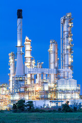 Oil refinery in the eastern region of Thailand in the evening
