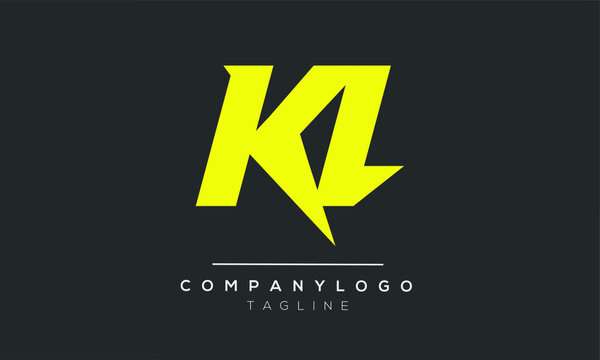 KL initials monogram letter text alphabet logo design