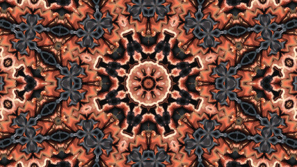 Tessellated fairytale kaleidoscope background pattern with concentric mosaic elements