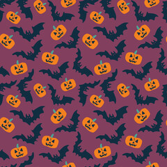 Halloween background with pumpkins