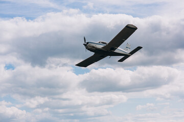airplane in the clouds