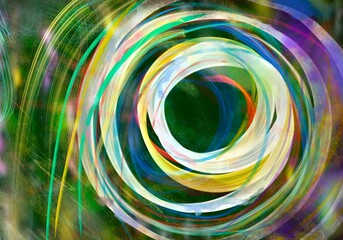 Hand drawing artwork digital illustration with rounded circle drawing brushes