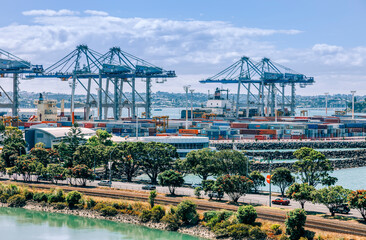 Commercial dock in Auckland, North Island, New Zealand