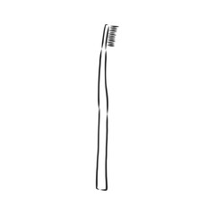 Toothbrush with paste. Vector drawing. toothbrush, vector sketch illustration