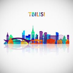 Tbilisi skyline silhouette in colorful geometric style. Symbol for your design. Vector illustration.