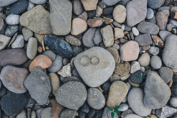 Wedding rings on gray little stones