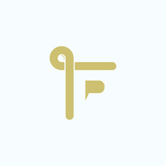 F logo in line style design