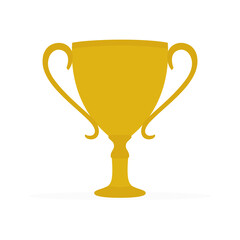 Gold cup on white background