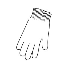 Sketch of winter gloves, vector illustration isoltaed on white background, pair of gloves, gloves, vector sketch illustration