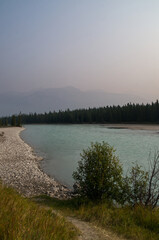 Athabasca River on a Smoky Day