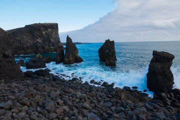 islande, falaise et rochers - Valahnúkamöl région Reykjanes 