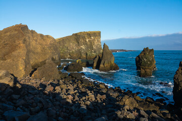 islande, falaise et rochers - Valahnúkamöl région Reykjanes 