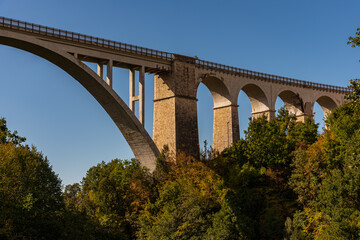 Isernia, Molise, Italy.  Santo Spirito railway bridge. View