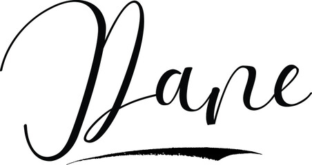 Dane -Male Name Cursive Calligraphy on White Background