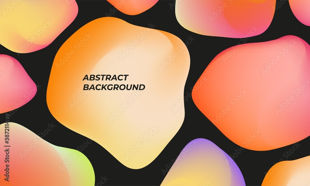 Poster trendy abstract background with colorful gradient shapes.