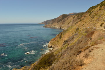 Fototapeta premium Road tripping and camping along Big Sur and the stunning coastal road Highway 1 in California, USA